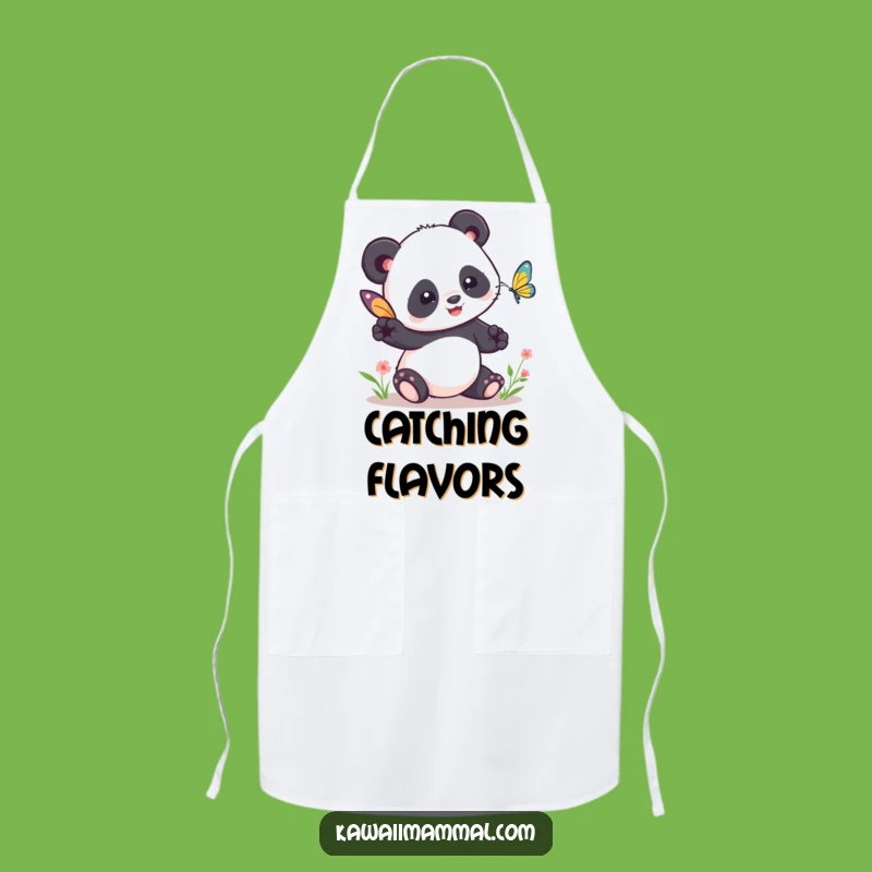 Funny Kawaii Panda Tag Apron - Cute Butterfly Chef Kitchen Wear - Gift