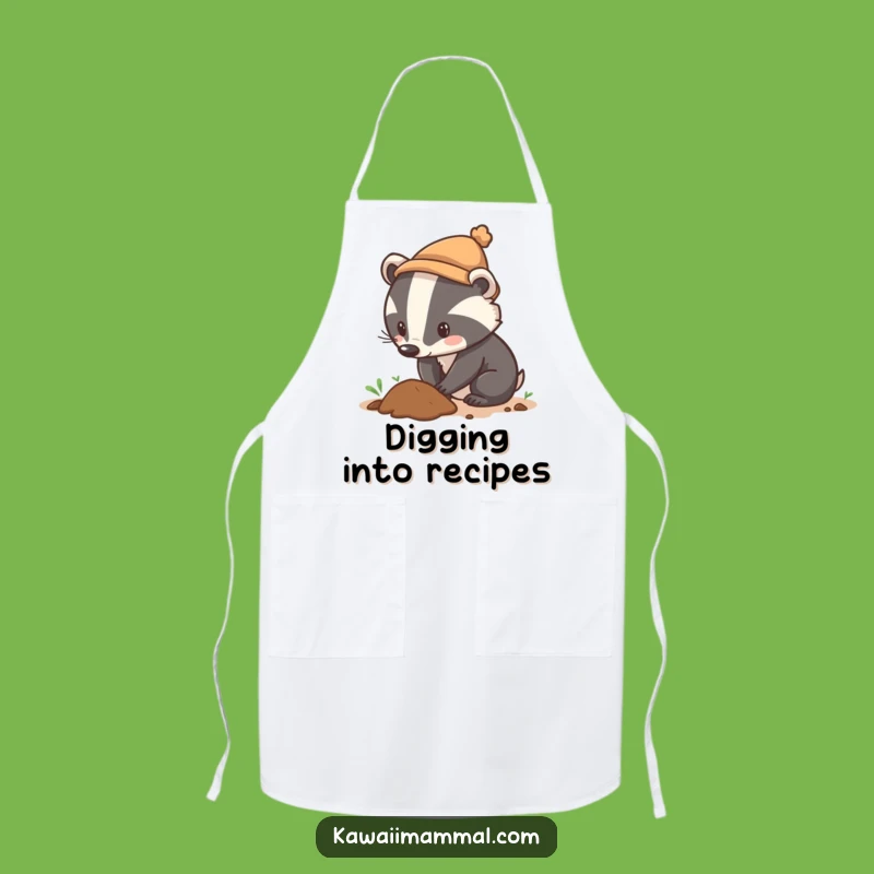 Funny Badger Hat Digging Apron A Hilarious Accessory For Determined Cooks