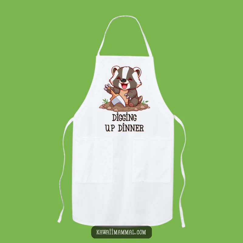 Funny Badger Apron: Delighted Digging Character, Kitchen Outdoor Fun, Great Gift