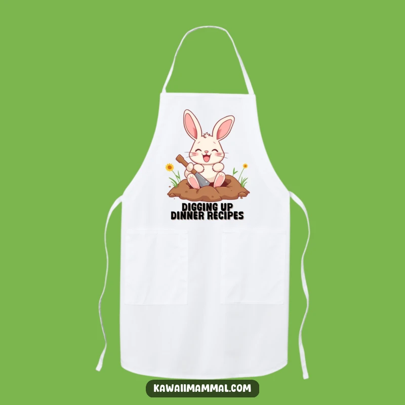 Funny Bunny Apron: Durable & Playful Digging Character for Kitchen Fun