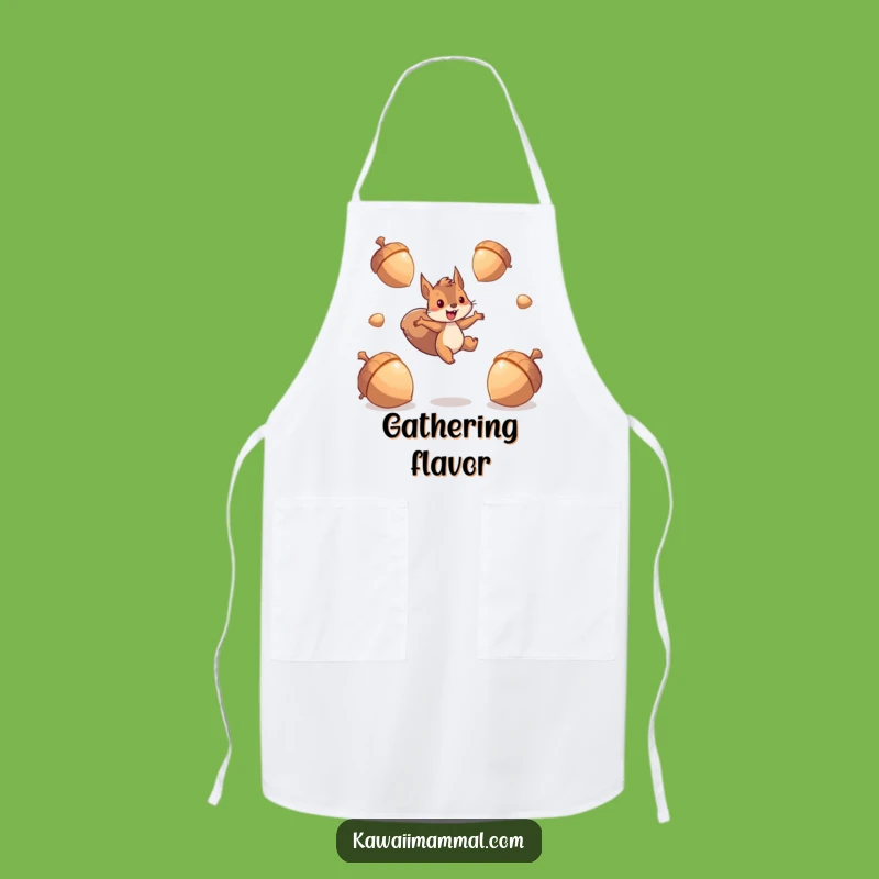 Funny Energetic Squirrel Apron: Sparkling Acorn Fun for Active Cooks