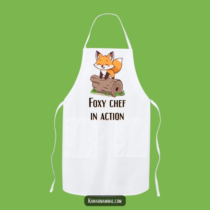 Funny Fox Apron: Durable & Playful Leaping Character for Kitchen Fun