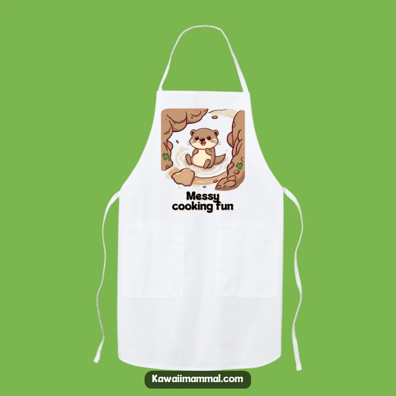 Funny Otter Sliding Mud Apron A Hilarious Accessory For Muddy Chefs