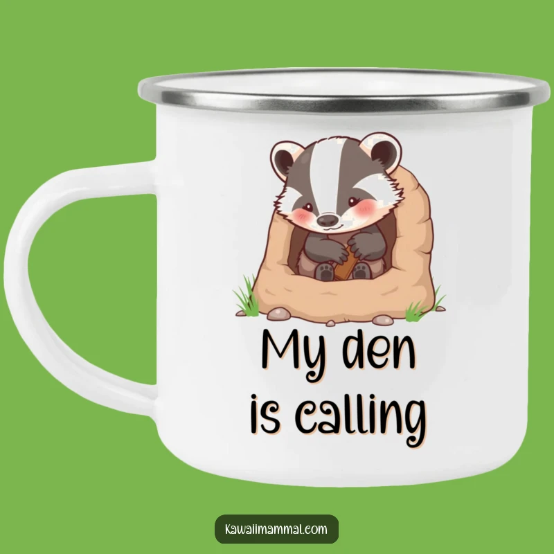 Funny Badger Burrow Camping Mug: Rugged Humor for Cozy Outdoor Build Projects