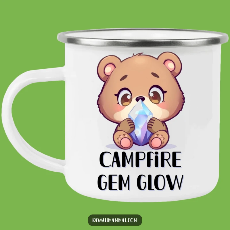 Funny Bear Cub Crystal Camping Mug: Wonder for Outdoor Explorers