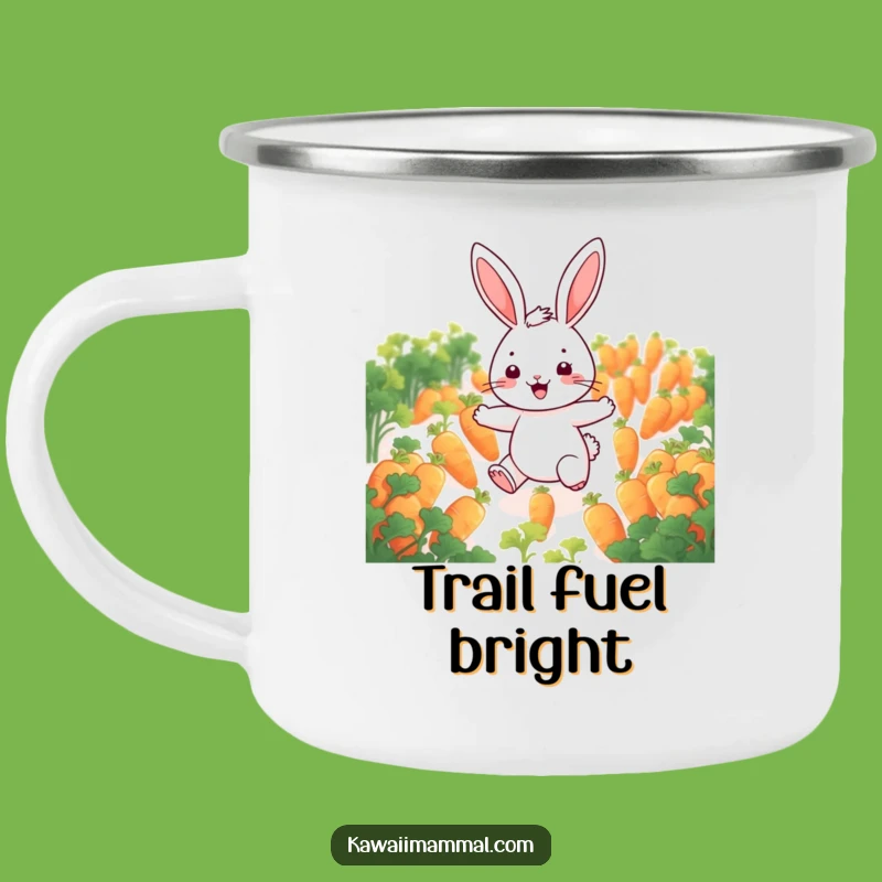 Funny Cheerful Rabbit Camping Mug: Glow Carrot Adventure for Outdoor Fun