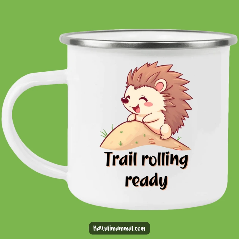 Funny Hedgehog Camping Mug - Durable Quills Roll Down Hill Adventure, Hilarious Gift