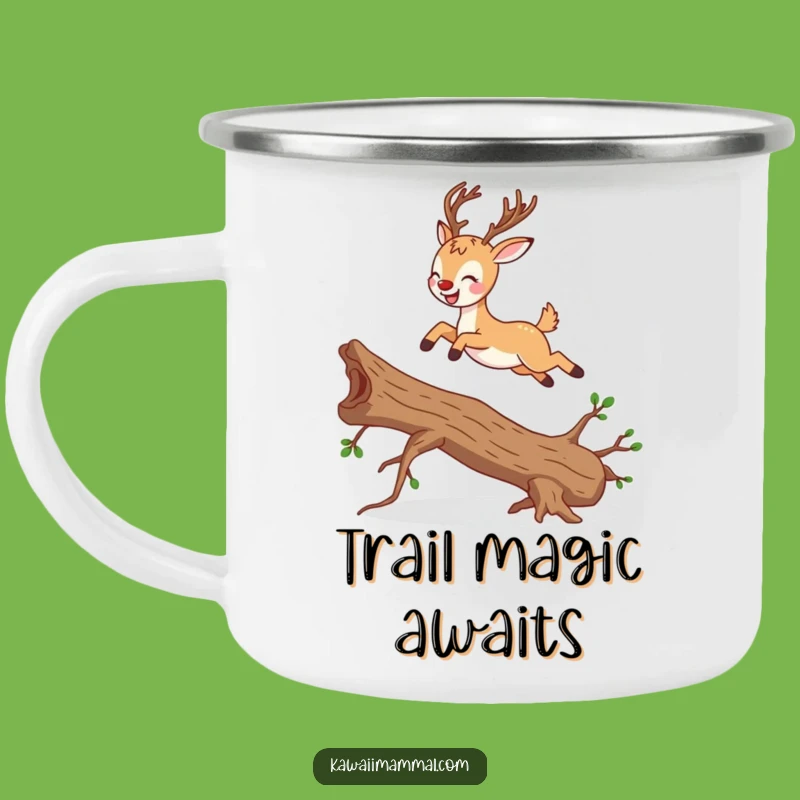 Funny Joyful Deer Camping Mug: Enjoy Nature with Graceful Woodland Humor
