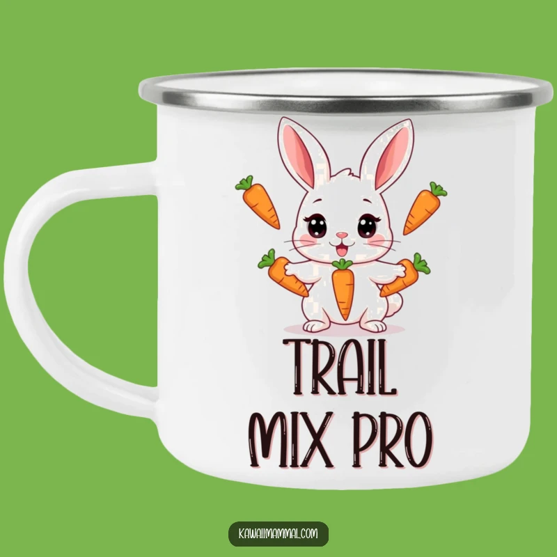 Funny Kawaii Rabbit Juggling Camping Mug - Outdoor Carrot Acrobat Drinkware Gift