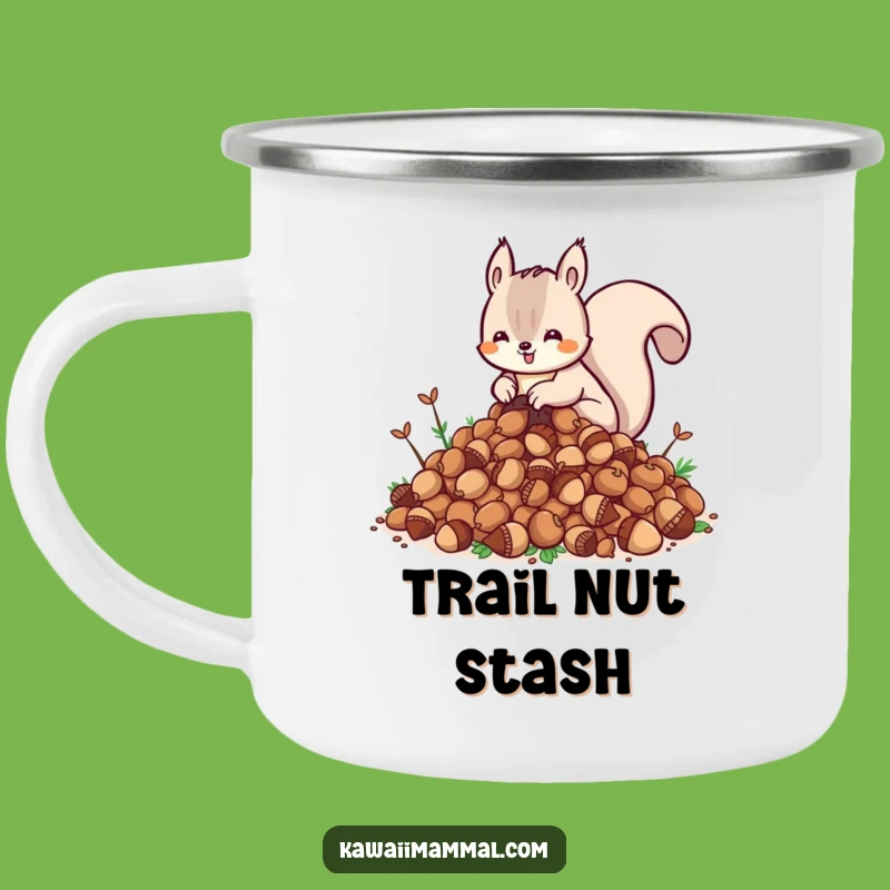Funny Kawaii Squirrel Camping Mug - Cute Acorn Trail Drinkware - Gift