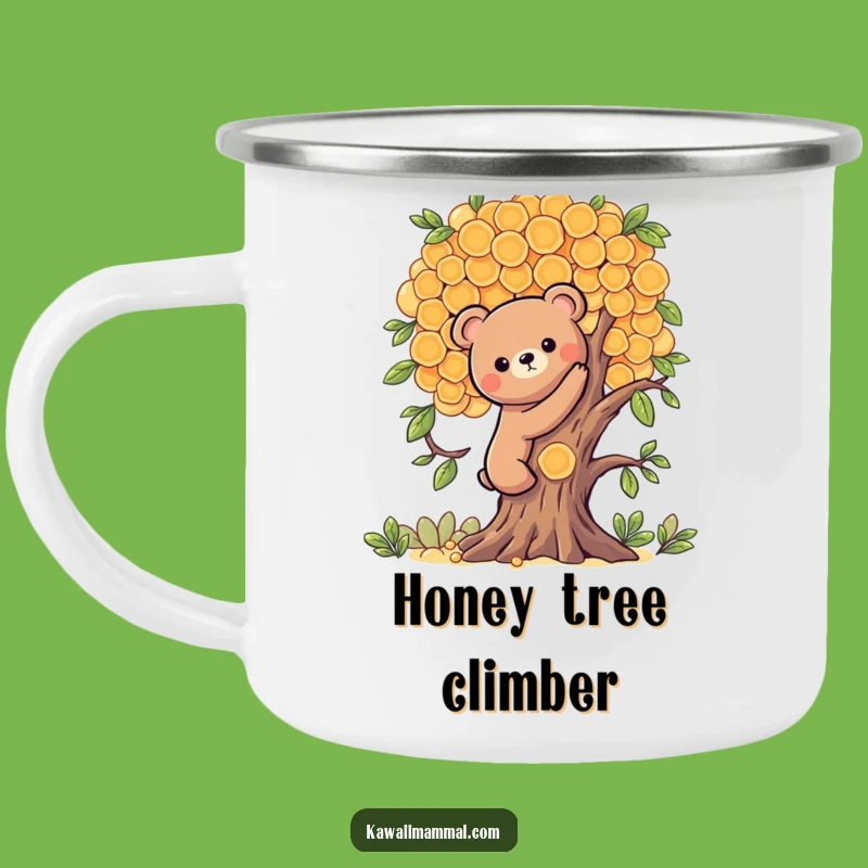 Funny Kawaii Bear Honeycomb Climb Camping Mug - Outdoor Sweet Adventure Drinkware Gift