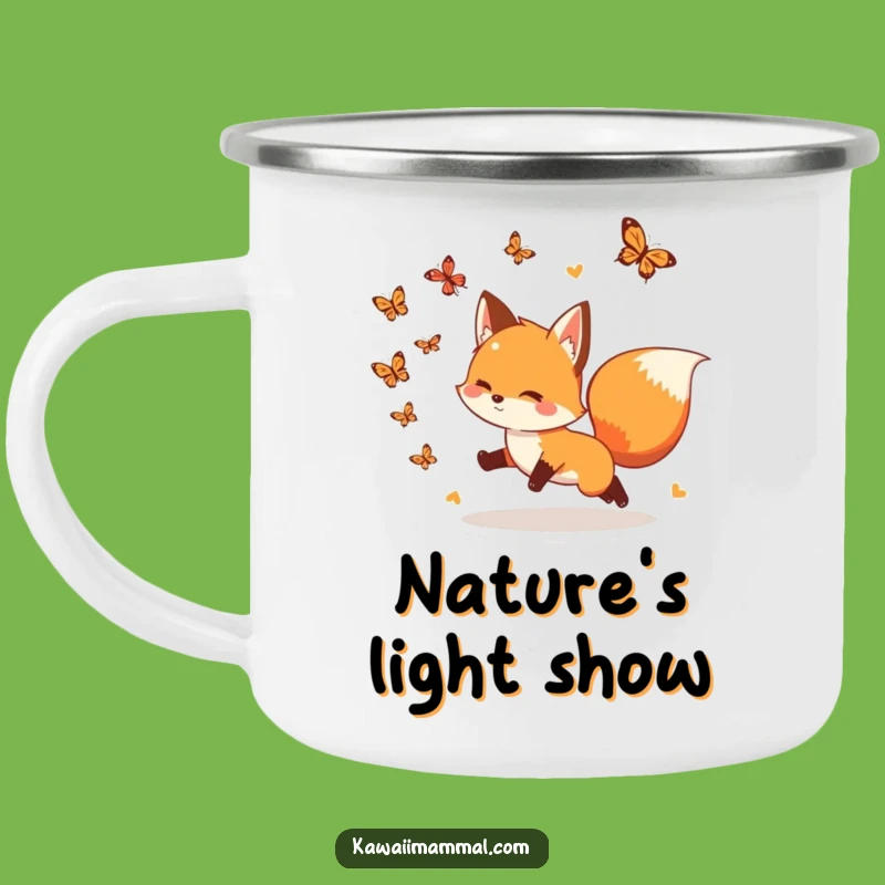 Funny Fox Butterfly Camping Mug: Adventure Brews With This Fox, Great Outdoors Funny Gift