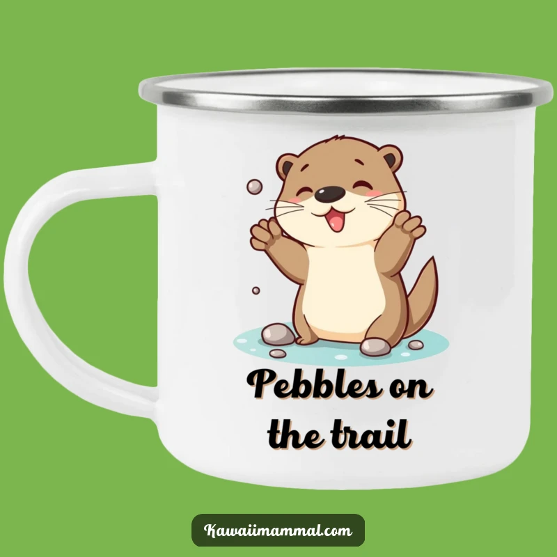 Funny Otter Juggling Pebbles Camping Mug: Durable and Hilarious Outdoor Gift