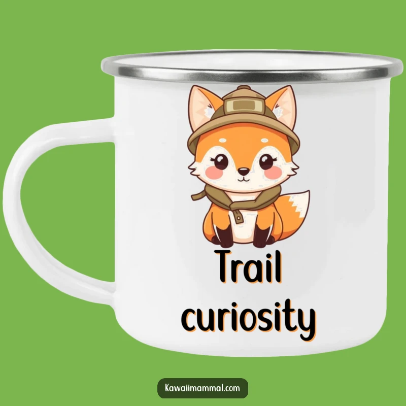 Funny Kawaii Fox Explorer Camping Mug: Your Curious Trail Companion