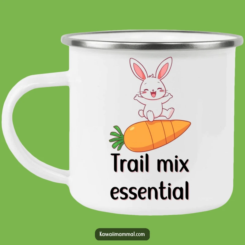 Funny Bunny Carrot Leap Camping Mug: Your adventure buddy for happy trails!