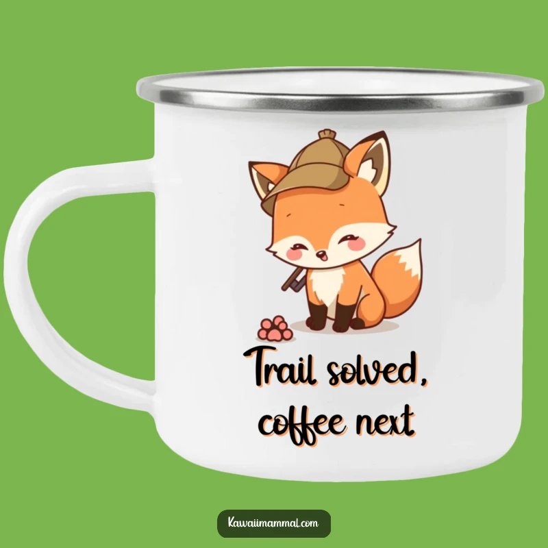 Funny Detective Fox Camping Mug: Adventure Fuel for Your Inner Sleuth