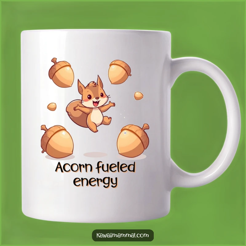 Funny Energetic Squirrel Mug: Sparkling Acorn Leap Gift for Go-Getters