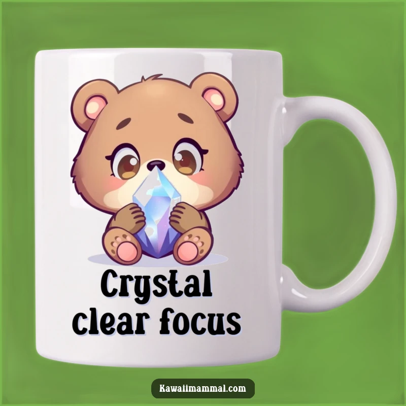Funny Bear Cub Crystal Mug: Wonder-Filled Gift for Curious Minds