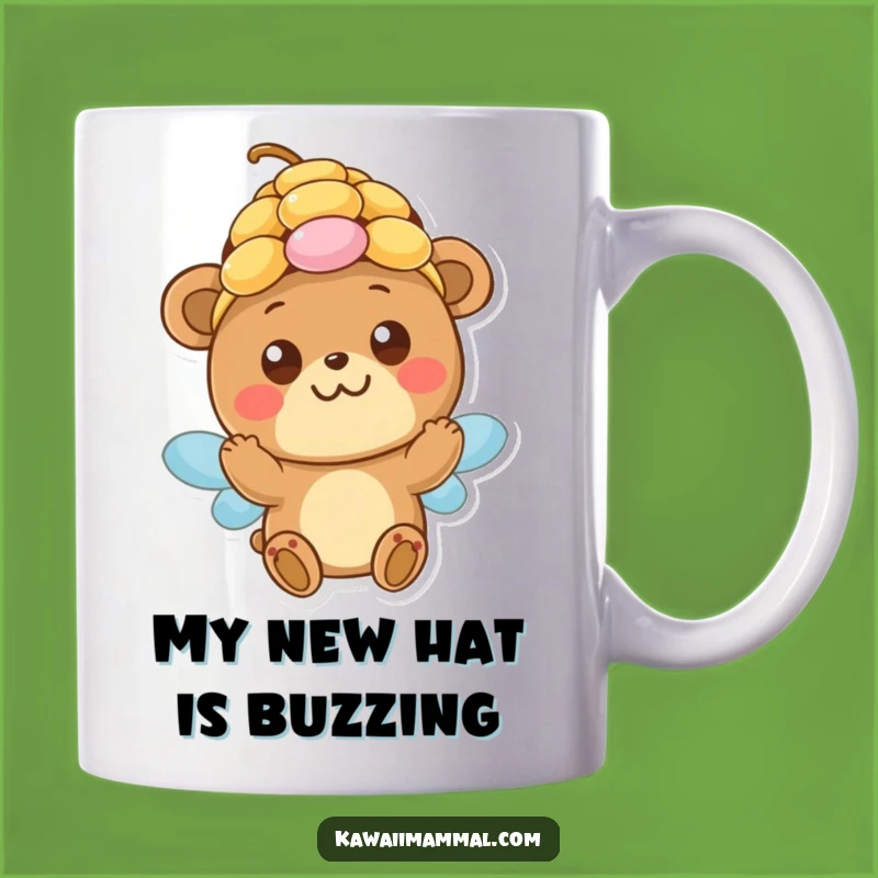 Funny Bear Beehive Mug: Adorable Innocent Bear Trying On A Beehive, Perfect Funny Gift
