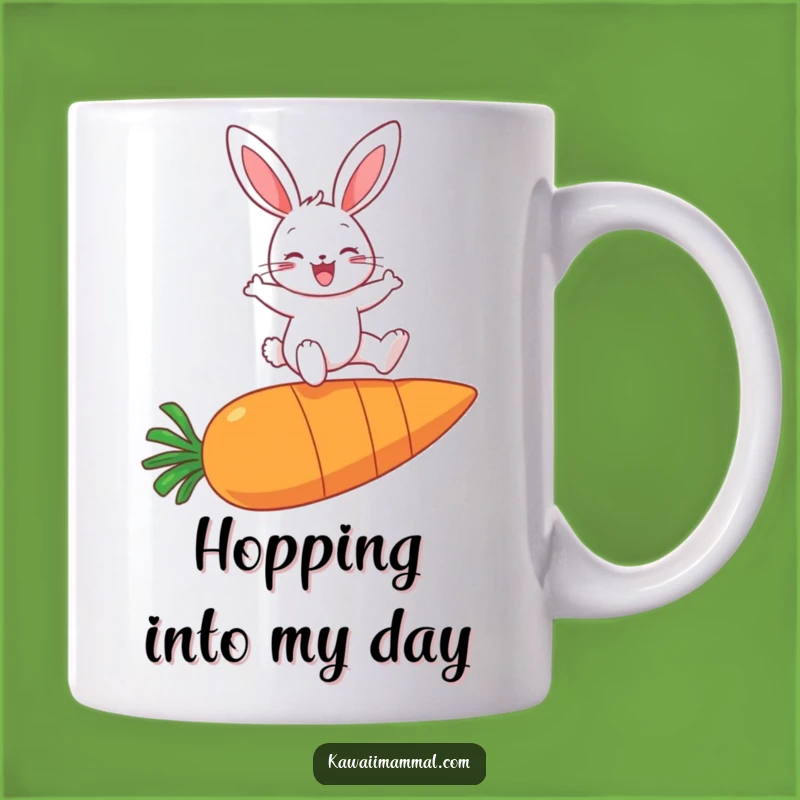 Funny Bunny Carrot Leap Mug: A joyful gift for bunny lovers and veggie enthusiasts!