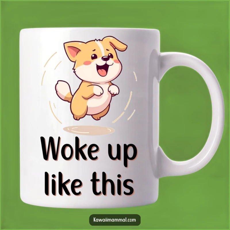 Funny Kawaii Dog Tail Chase Mug - Hilarious Dizzy Pup Gift Idea