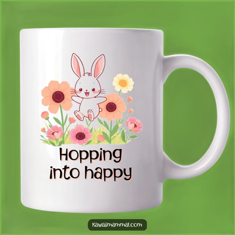 Funny Kawaii Bunny Flower Mug: Hop into Joyful Mornings