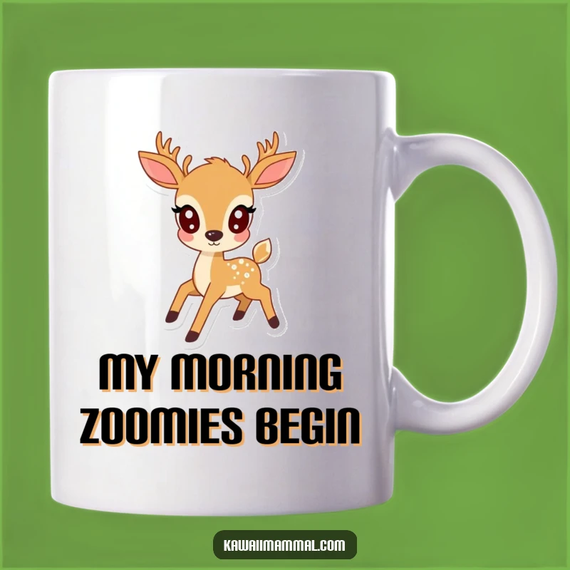 Funny Kawaii Deer Prancing Mug: Adorable Woodland Creature Gift for Animal Lovers