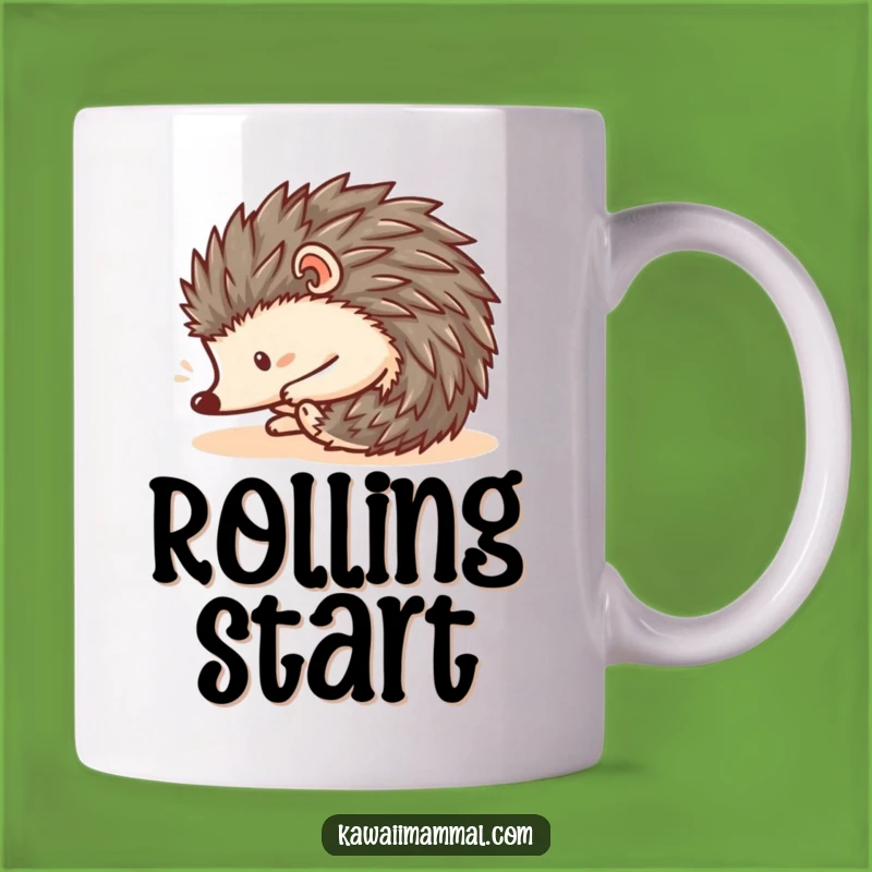 Funny Kawaii Hedgehog Roll Mug - Cute Downhill Adventure Gift - Hilarious Drinkware