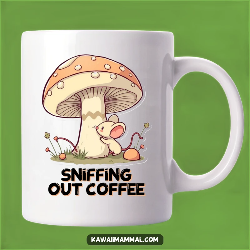 Funny Mouse Mushroom Mug: Kawaii Explorer, Brave Adventure Gift for Nature Lovers