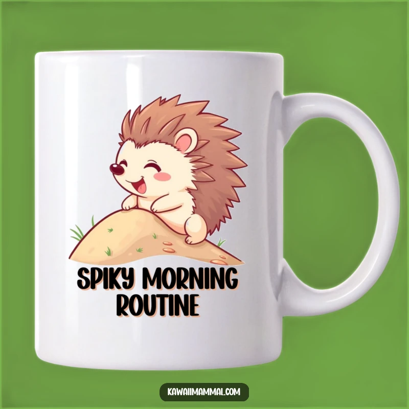 Funny Rolling Hedgehog Mug - Joyful Quills Downhill Adventure, Perfect Gift