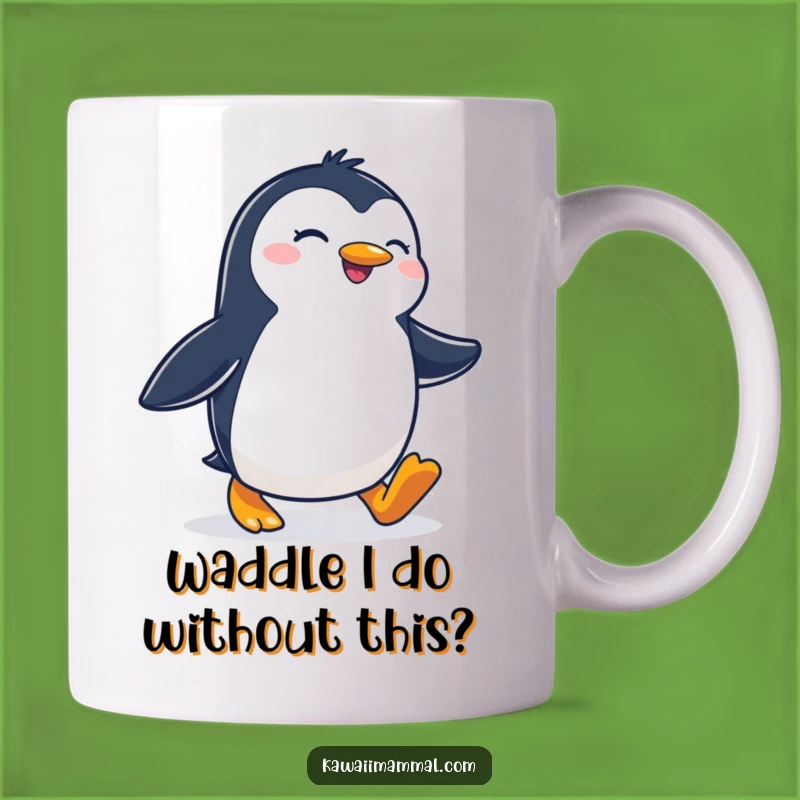 Funny Penguin Waddling Mug: Determined Joyful Gift for Cold Weather Lovers
