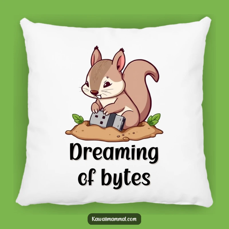 Funny Squirrel Pillow: Tech Hoarder's Cozy Companion - Cute & Funny Gift