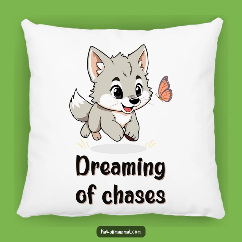 Funny Wolf Puppy Butterfly Pillow: Cozy Comfort with an Energetic, Playful Design