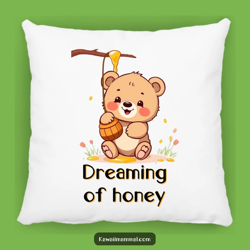 Funny Kawaii Bear Honey Pillow: Cozy Comfort with Cuteness