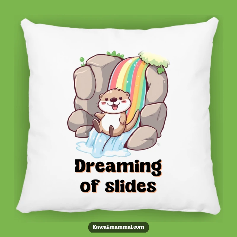Funny Otter Rainbow Pillow: Cozy Joyful Slide Comfort for Playful Spaces