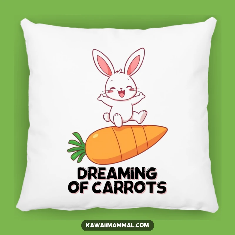 Funny Bunny Carrot Leap Pillow: Cuddle up with this adorable and cheerful character!