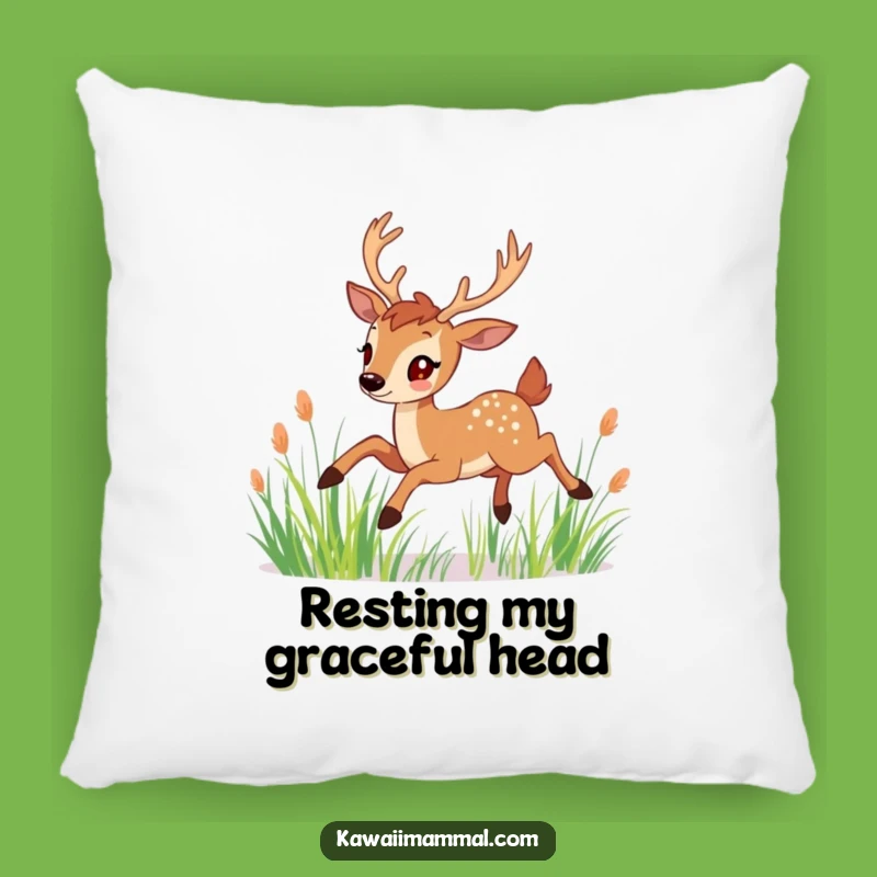 Funny Deer Meadow Pillow: Cozy Up With Natural Grace, Delightful Funny Gift