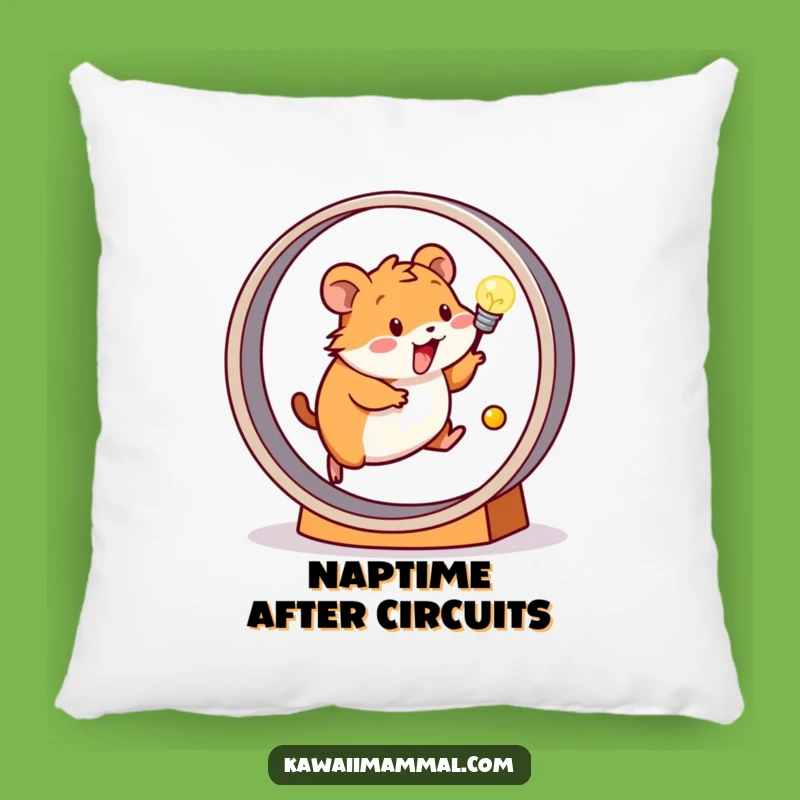 Funny Hamster Pillow: Cozy Power Runner & Light Bulb - Comforting & Cute Gift