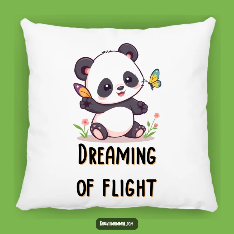 Funny Kawaii Panda Tag Pillow - Cute Butterfly Companion Cushion - Gift