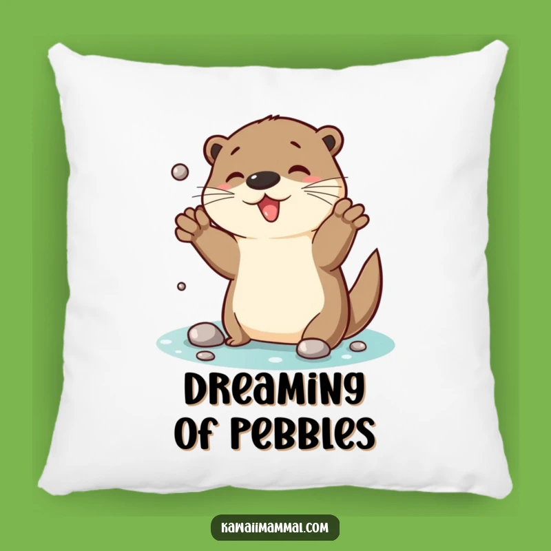 Funny Otter Juggling Pebbles Pillow: Cozy and Hilarious Accent Pillow Gift