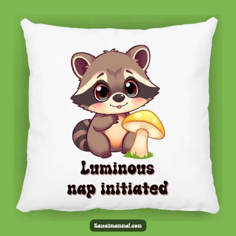 Funny Raccoon Mushroom Pillow: Cozy Up With Woodland Magic, Delightful Funny Gift