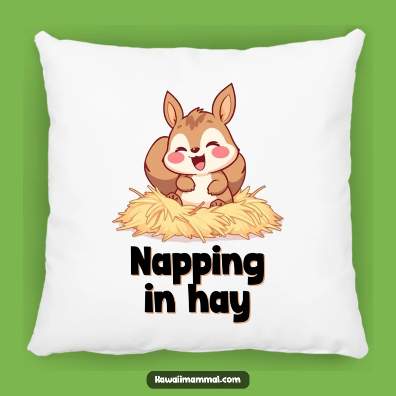 Funny Squirrel Hay Burrow Pillow: Cuddle up with this adorable and cozy character!