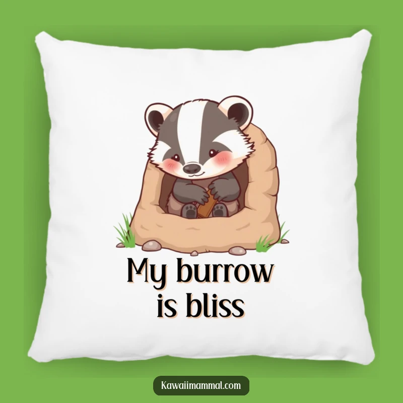 Funny Badger Burrow Pillow: Cozy Comfort with a Determined, DIY Design