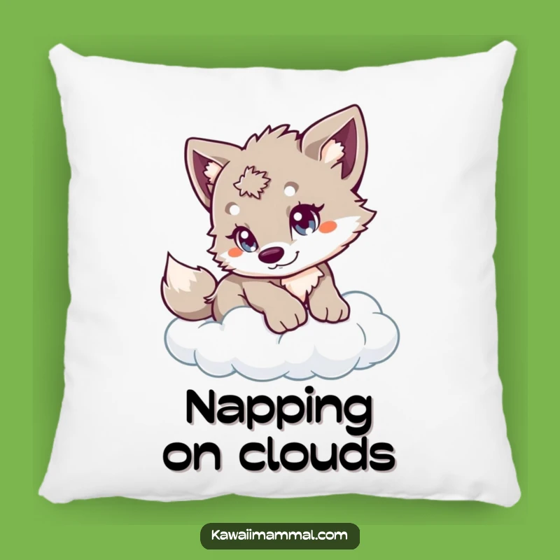 Funny Wolf Cub Pillow - Soft Cloud Pounce Comfort, Cozy & Whimsical Gift