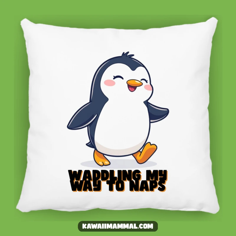 Funny Penguin Waddling Pillow: Cozy Comfort with Determined Penguin Vibes