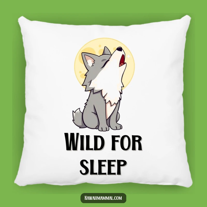 Funny Wolf Pillow: Howling at Moon Character, Cozy & Wild Decor, Sweet Gift