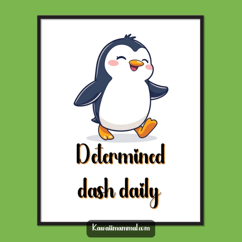 Funny Penguin Waddling Digital Art: Instant Motivational Decor