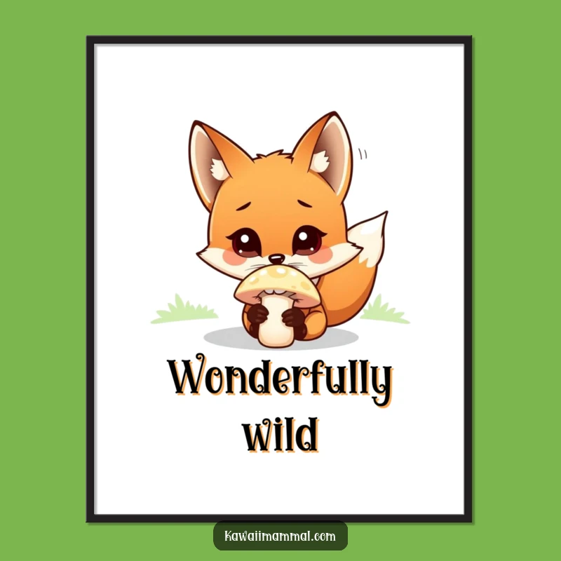 Funny Curious Fox Digital Art Print: Enchanting Forest Art for Instant Decor
