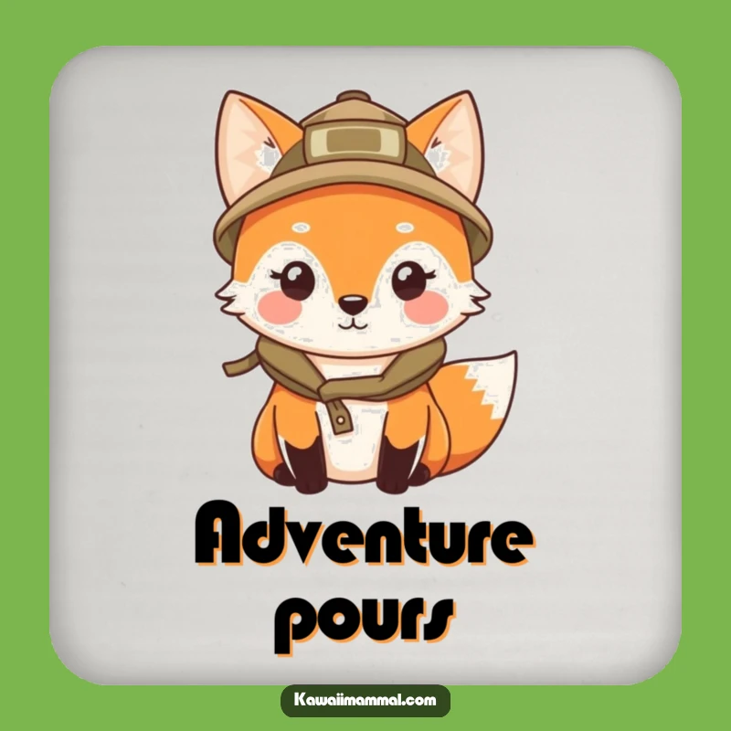 Funny Kawaii Fox Explorer Coasters: Protect Surfaces with Curiosity