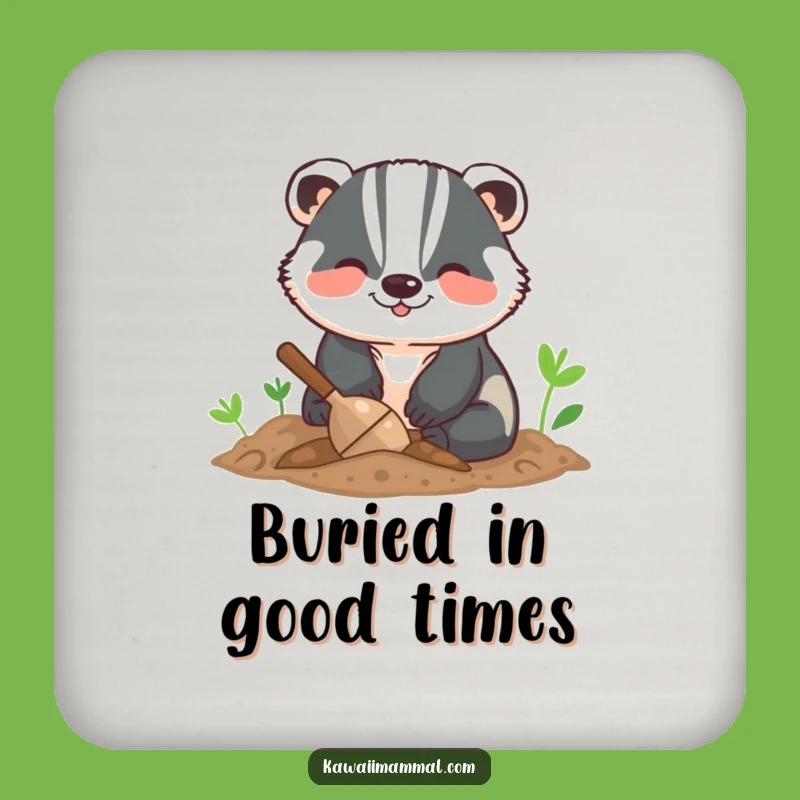 Funny Badger Digging Coaster: Protect Surfaces with This Humorous Art